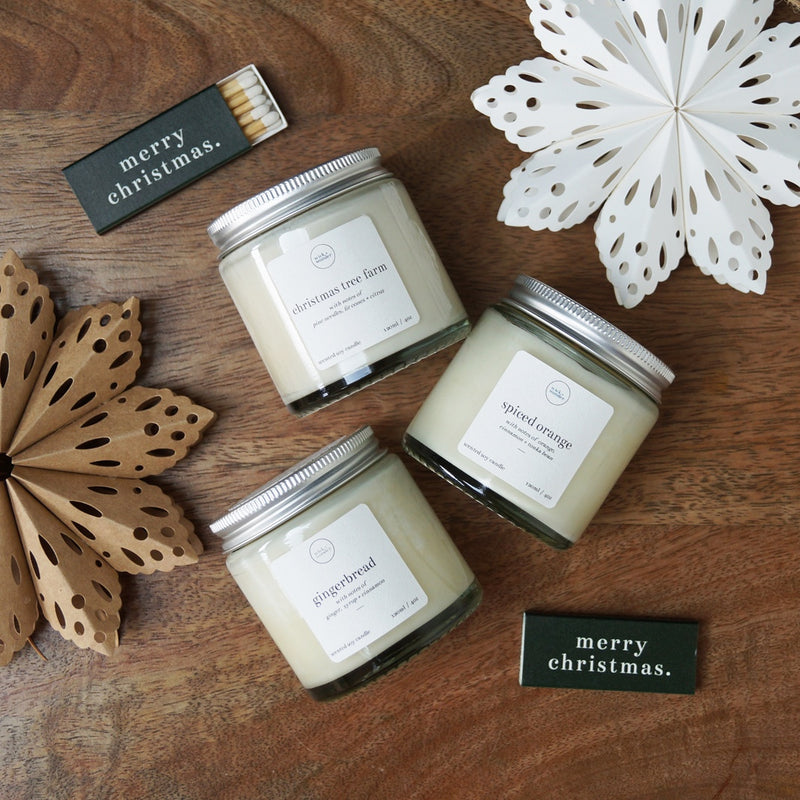 Festive Bundle – 3 Christmas Candles and Matches